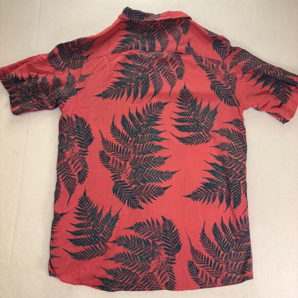 Design In Italy Hawaiian Shirt Medium/Pink/Fern/Tropical/Vacation /Tiki/Beach - Picture 2 of 3
